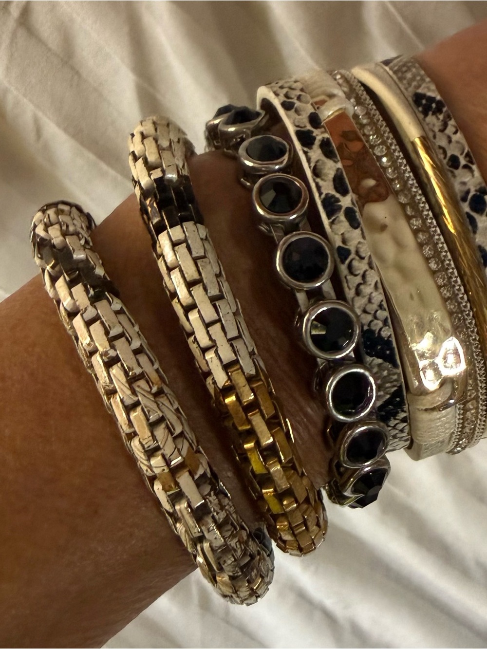 Snakeskin Faux Leather Wrap and Bracelets
